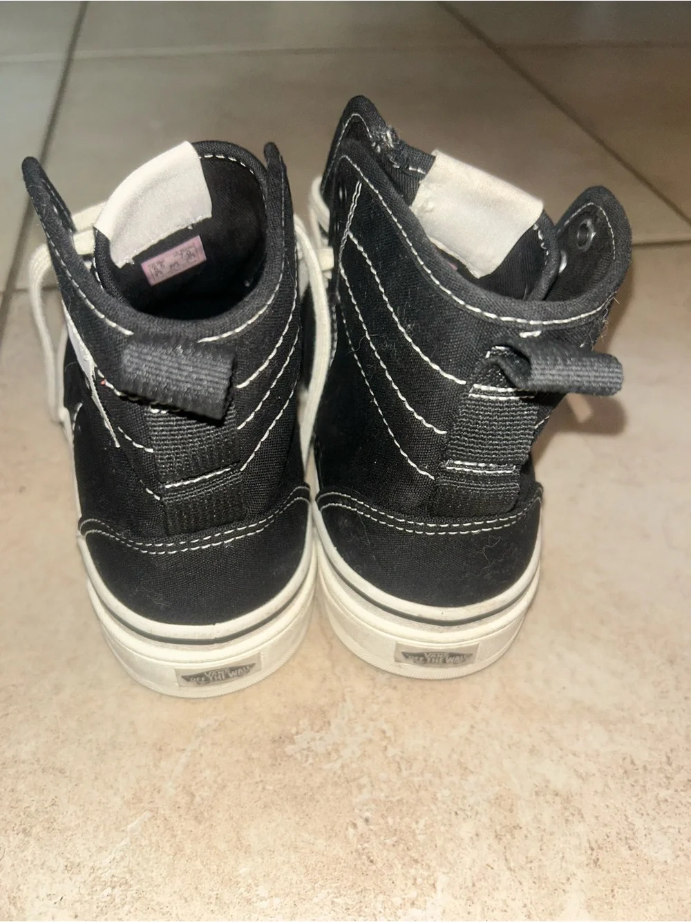 Vans Black High-Top Sneakers with White Laces